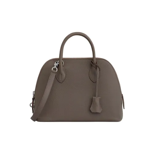 HERMES Bolide Evercolor Телячья кожа Сумка для боулинга Сумка на плечо Сумка Женская 8F Gris Étain Олово-серый