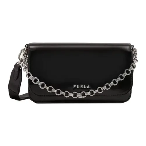 Furla Splendida Кожа Плечевая Сумка Переносная Сумка через плечо Мини Женская Черная