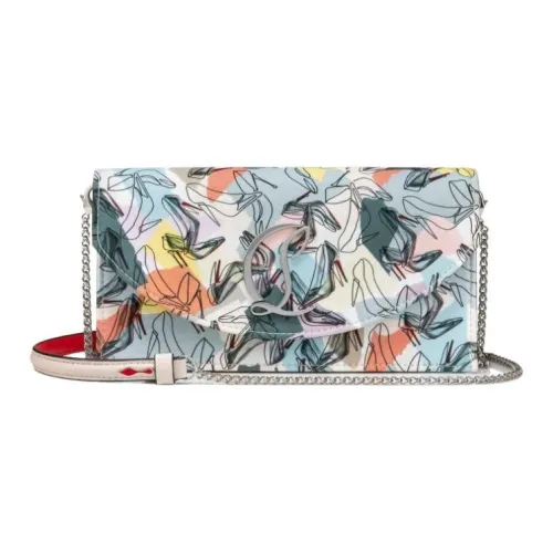 CL LUBOTING Вельвет Сатин Плечевая сумка Женская Светло-синяя и Многоцветная