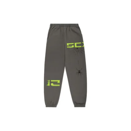 Sp5der FW24 Вязаные тренировочные штаны унисекс темно-серый