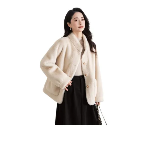 Shavani Cropped Jacket Women's Beige Cream