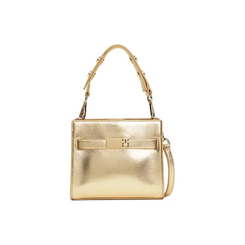 Tommy Hilfiger Heritage Polyurethane One Shoulder Bag Women's Gold