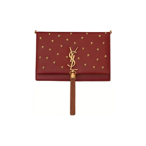 SAINT LAURENT Kate Кошелек из коровьей кожи сумка через плечо женская красный