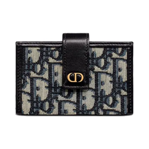 DIOR 30 Montaigne Кожа Держатель для карт Унисекс Синий