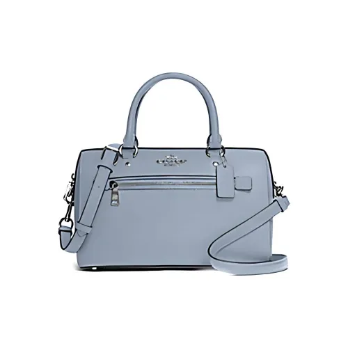 COACH Rowan Кожа Бостон Сумка Сумка Сумка через плечо Сумка через плечо Большая Женская Туманно-синий Mordan Цвет