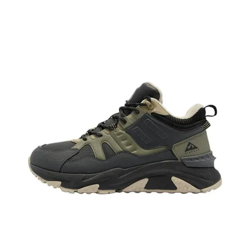 QIAODAN Устойчивый к истиранию Тепловой изоляционный MID Топ Уличная обувь Мужская Черный Зеленый