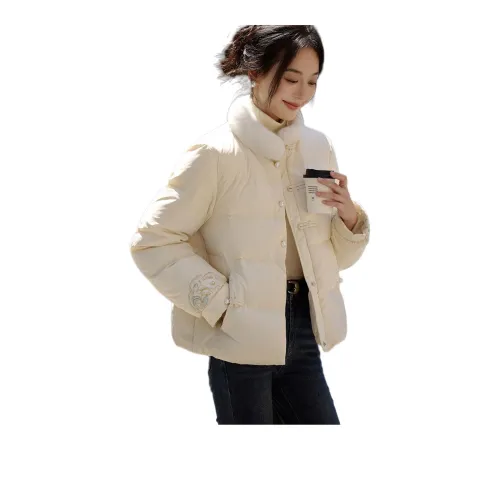 Mo Han Yi Mei Пуховик Женские Миндально-белый