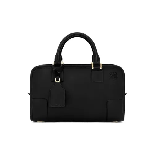 LOEWE Amazona Телячья кожа Сумка через плечо Средняя Женская Черный Золото