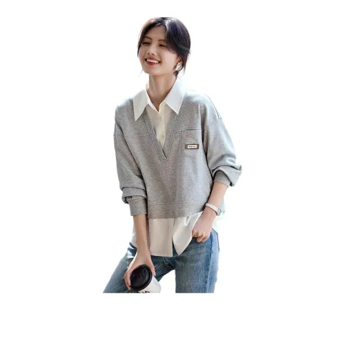 XWI Серый и Белый Женские Свитшоты