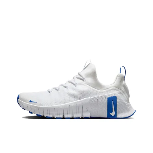 Nike Free Metcon 6 Slip-Resistant Abrasion-Resistant Low-Top Training Shoes Men's White Blue