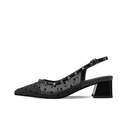 XICUNMINGWU Грубый каблук Высокие каблуки 4,5 см Женские Черный