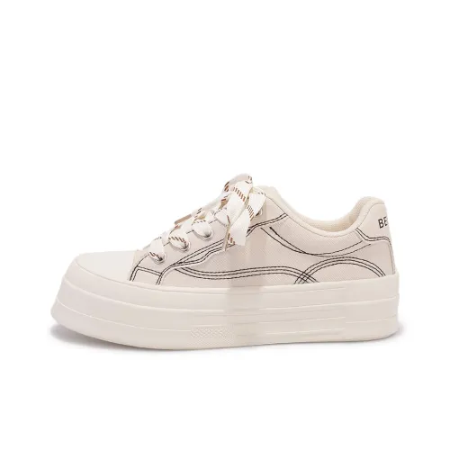 MKTKM Low-Top Canvas Shoes Beige Women's