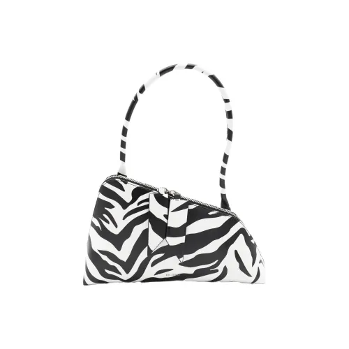 The Attico Сумка через плечо из кожи женская черно-белая