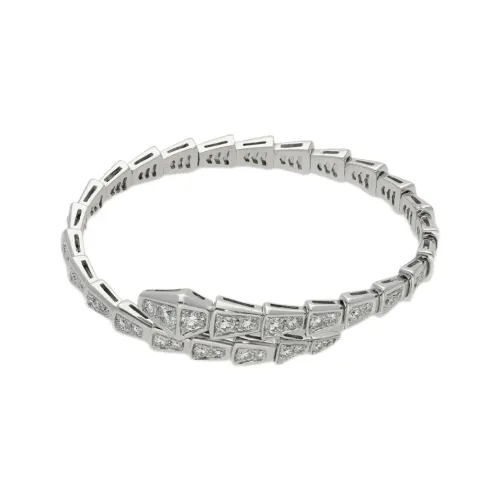 BVLGARI Serpenti Viper Браслет Браслет Serpenti Viper В Один Виток, Белое Золото 18 Карат, Сплошное Бриллиантовое Паве