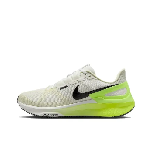 nike Zoom Structure 25 Противоскользящий Устойчивый к истиранию Низкий Топ Повседневные Беговые кроссовки Женские Бежево-зеленый