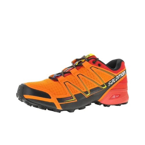 SALOMON Speedcross Vario Slip-Resistant Abrasion-Resistant Low-Top Trail Running Shoes Men's Orange Red SALOMON Speedcross Vario Противоскользящие устойчивые к истиранию низкие кеды для бега по пересеченной местности Мужские Оранжево-красные