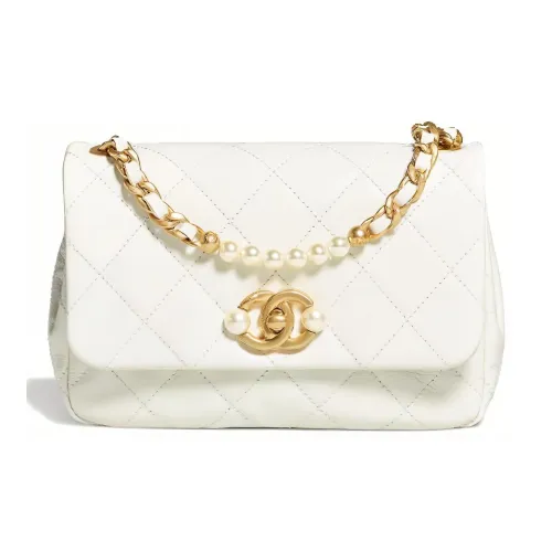 CHANEL 22c Early Spring Телячья кожа Сумка с клапаном Мини Женская Белая