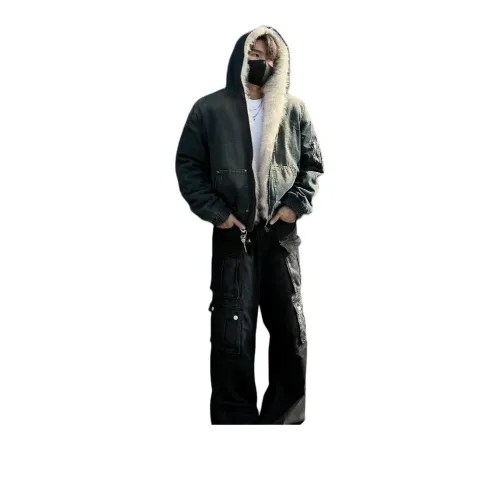 SOCKKEY Бархат Feel Пальто Унисекс Джинсовый синий