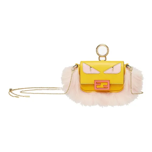 FENDI Baguette Кожа Подвеска Аксессуары для сумок Экстра Маленький Женский Желтый