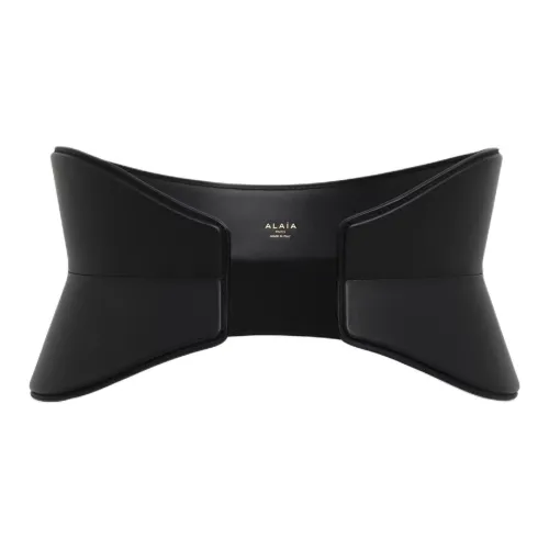 Alaia Телячья кожа Смола Кожаные ремни Унисекс Черный 14CM
