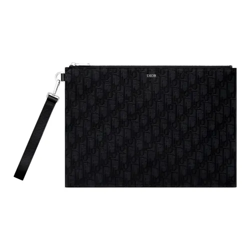 DIOR Ткань Клатч Большой Мужской Черный