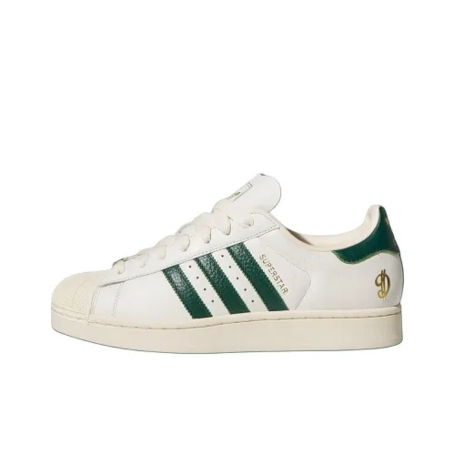 Damian Lillard x Adidas Originals SUPERSTAR Low Топ Скейтборд Кроссовки Унисекс Белый Зеленый Золото