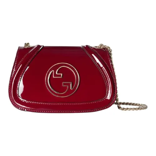 GUCCI Blondie Лакированная кожа Сумка через плечо Мини Женский Красный