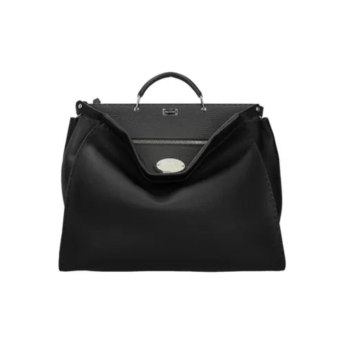 FENDI Peekaboo Кожа Сумка-тоут Сумка через плечо Мужская Черная