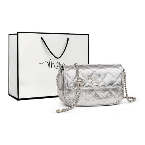MILLIE'S Сумка через плечо из коровьей кожи Маленькая Женская Серебряная