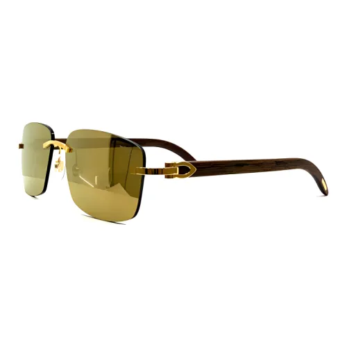 Cartier Ацетат Прямоугольные Солнцезащитные очки Мужские Коричневые