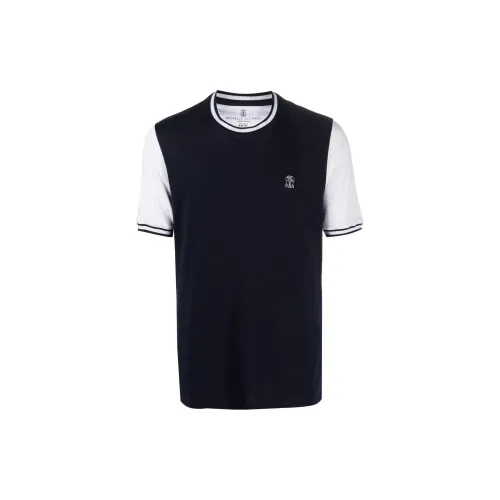 BRUNELLO CUCINELLI Мужские T-рубашки морского синего цвета