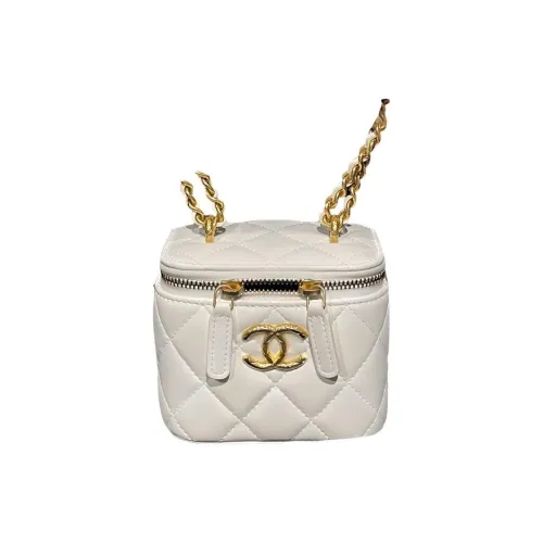 CHANEL 23C Early Spring Овечья шкура Коробка Зеркальце Сумка для косметики Сумка через плечо Женская Белая