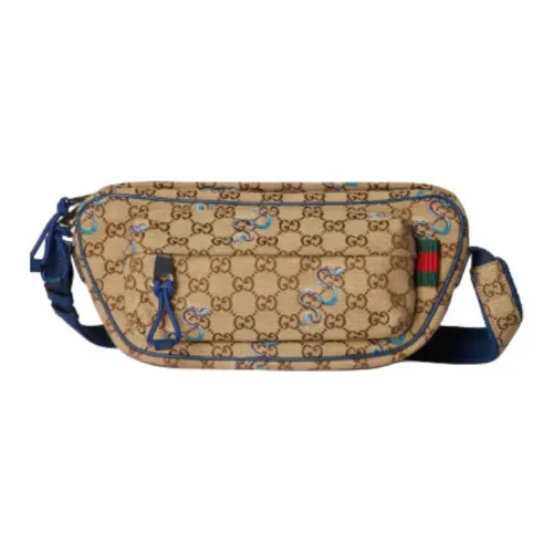 GUCCI Canvas Сумка через плечо маленькая сумка унисекс бежевый и темно-коричневый