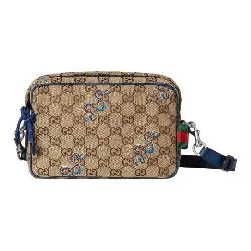 GUCCI Оригинальный Холст Сумка через плечо Сумка на плечо Маленькая Женская Бежевая и Темно-коричневая