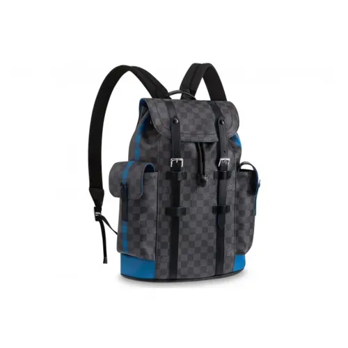 LOUIS VUITTON CHRISTOPHER Холст с коровьей кожей отделка рюкзак мужской черный серый