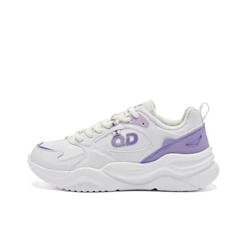 QIAODAN Устойчивый к истиранию противоскользящий низкий топ с подошвой из трикотажа Женские Белый Береза