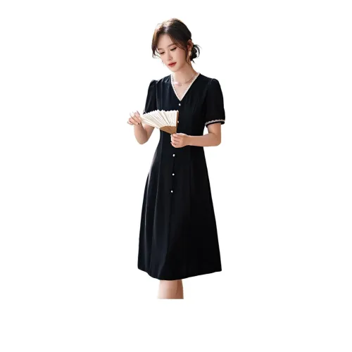 XWI Black Женские Короткие Платья с Рукавами