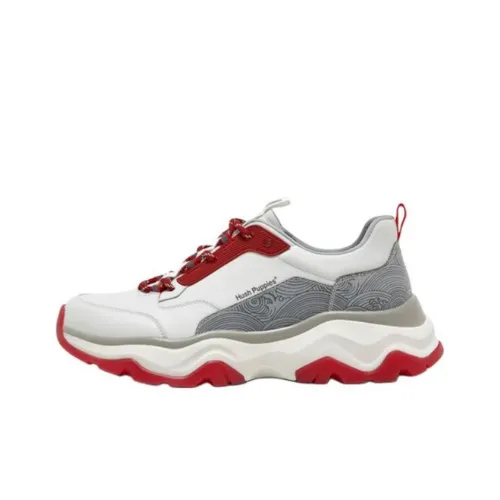 Hush Puppies Slip-Resistant Низкий Топ Кроссовки с Толстой Подошвой Мужские Красные