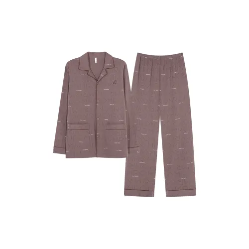 XIAFENYAN Пижамный комплект мужской коричневый