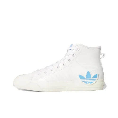 Adidas Originals Nizza Hi Rf Hi Rf Slip Resistant Abrasion Resistant High Top Скейтборд Кроссовки Унисекс Белый Синий