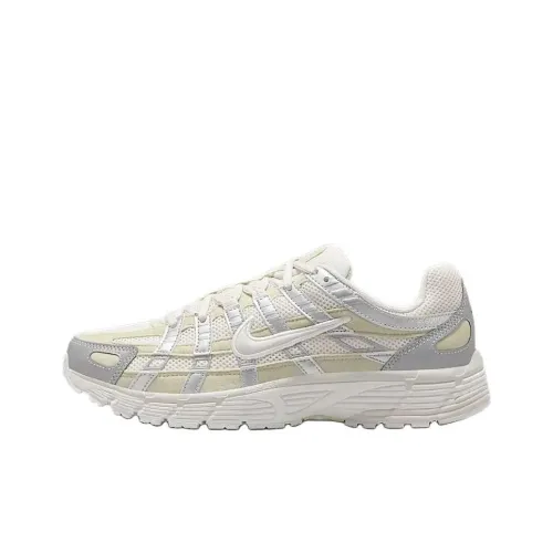 Nike P 6000 Slip Resistant Abrasion Resistant Low Топ Повседневный Беговые кроссовки Женские Белый Серый Серебряный