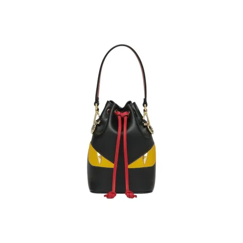 FENDI Mon Tresor Телячья кожа Ведрообразная сумка Сумка на одно плечо Мини Женская Черная