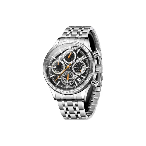 SAPPHERO Кварцевый механизм ремешок из нержавеющей стали унисекс черный циферблат