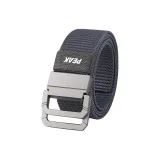 Двойная пряжка, тканевый вязаный ремень - серый