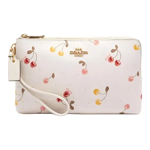 COACH ПУ (полиуретан) с искусственной кожей маленькая сумка на запястье клатч сумка обычный женский белый