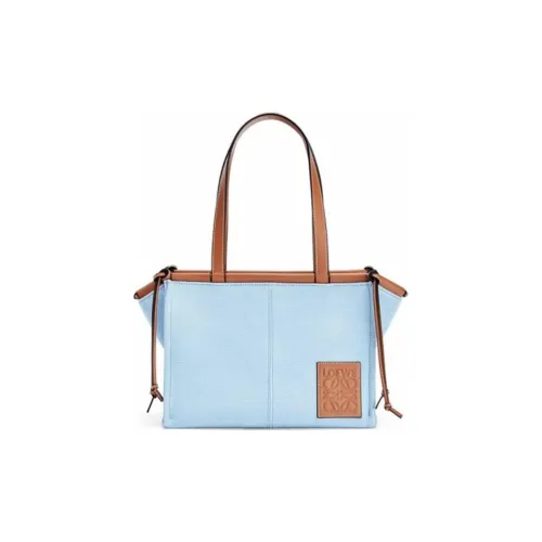 LOEWE Cushion Tote Canvas Телячья кожа Сумка-тоут Сумка для покупок Сумка через плечо Сумка Женская Светло-синяя