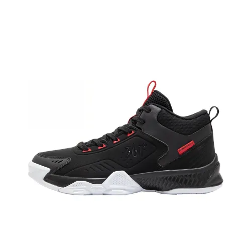 361° Slip Устойчивый к истиранию MID Баскетбольные кроссовки Мужской Черный Белый