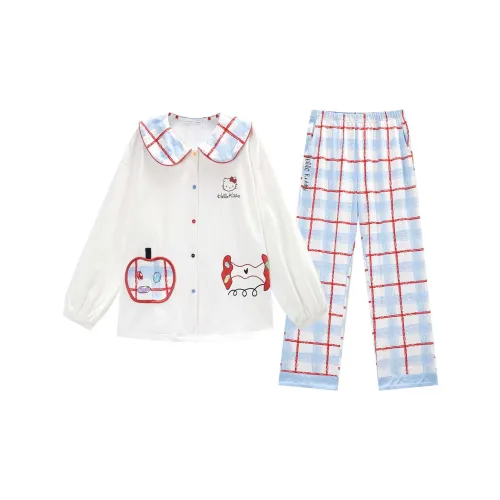 GUKOO x Hello Kitty Пижамный комплект Женский Хлопок Белый