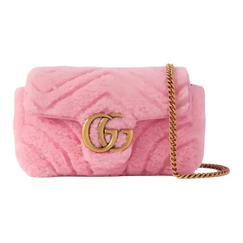 GUCCI GG Marmont Овчина Shearling Crossbody Bag Shoulder Bag Mini Women's