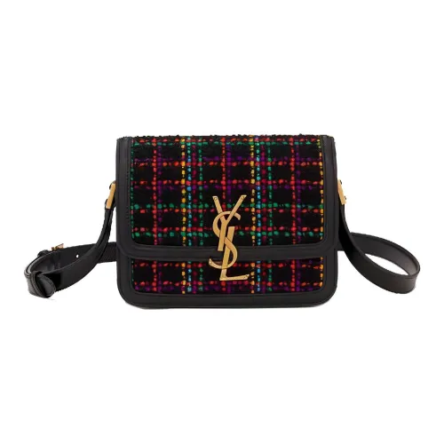 SAINT LAURENT Коровья кожа Solferino Коробка Tofu Сумка через плечо Маленькая Женская Черная